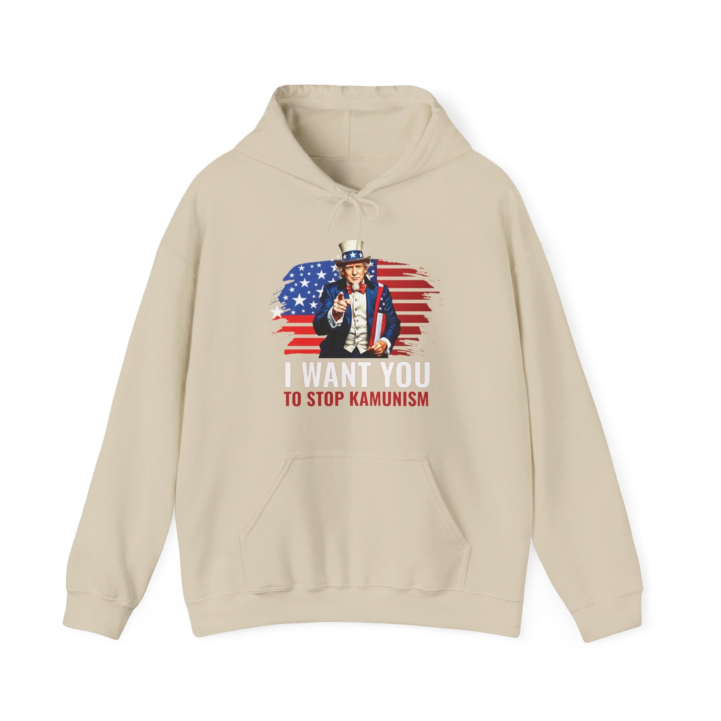 Uncle Trump "I Want You, To Stop Kamunism" Hoodie (Unisex) - Patriotic 2024 Election Apparel