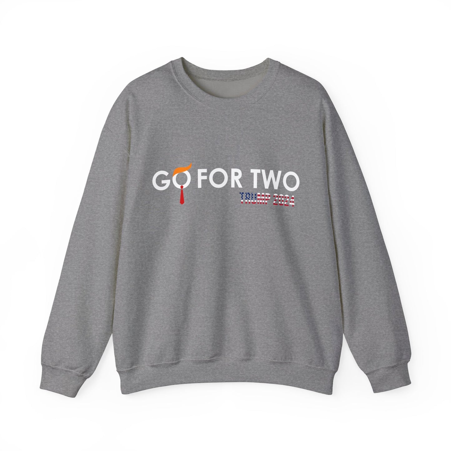 🔥 "GO FOR TWO" Trump 2024 Unisex Sweatshirt - Bold Political Statement 🧡👔🇺🇸