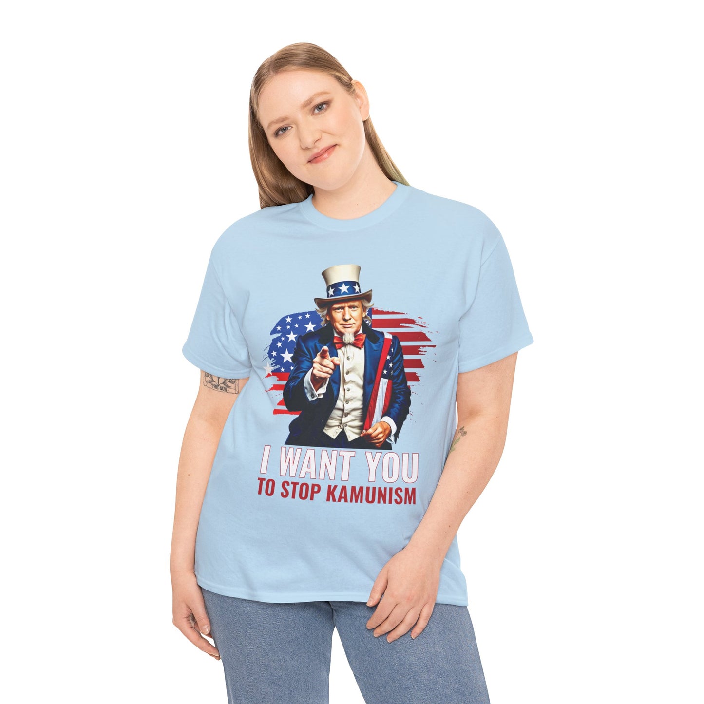 Uncle Trump "I Want You, To Stop Kamunism" T-Shirt (Unisex) - Patriotic 2024 Election Apparel