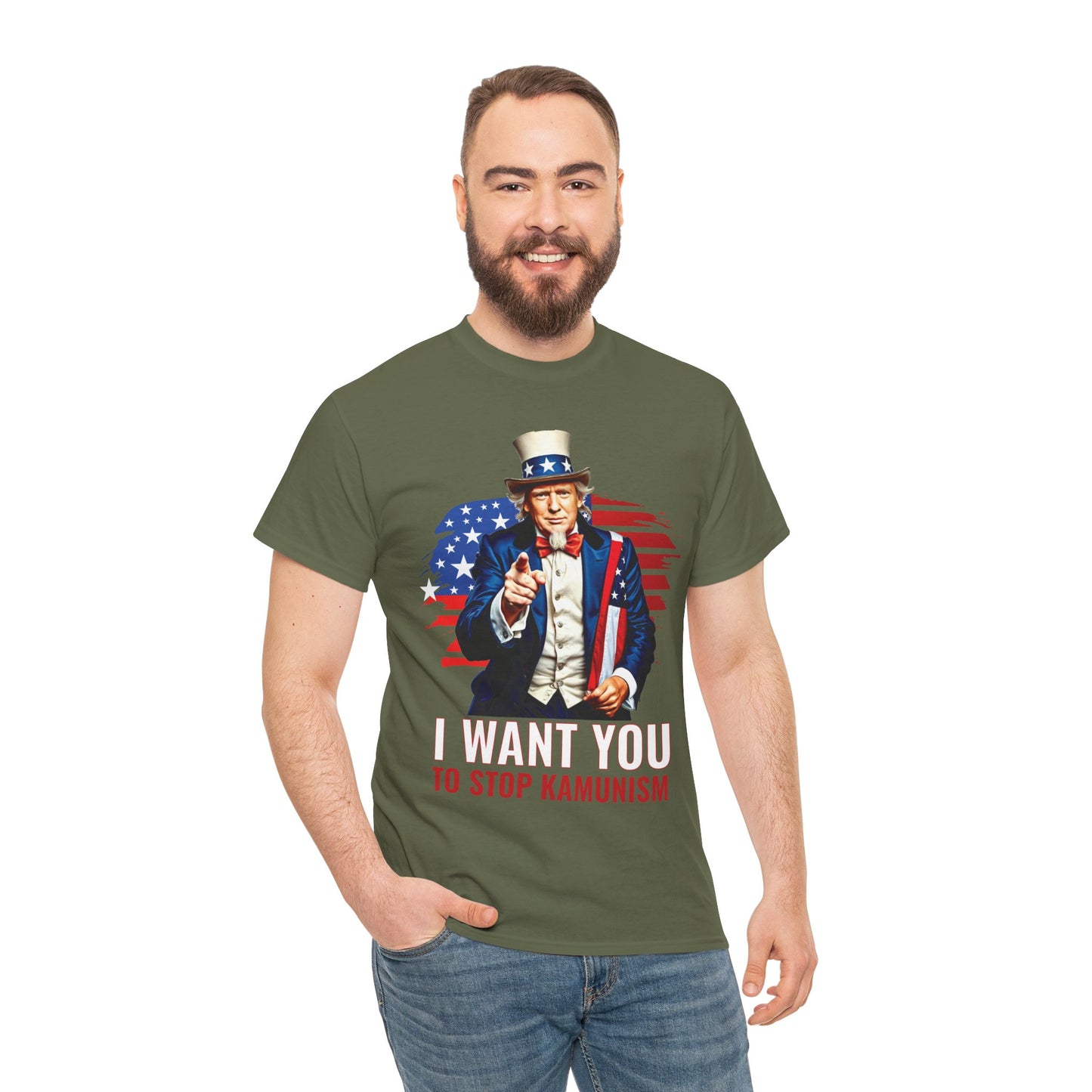 Uncle Trump "I Want You, To Stop Kamunism" T-Shirt (Unisex) - Patriotic 2024 Election Apparel