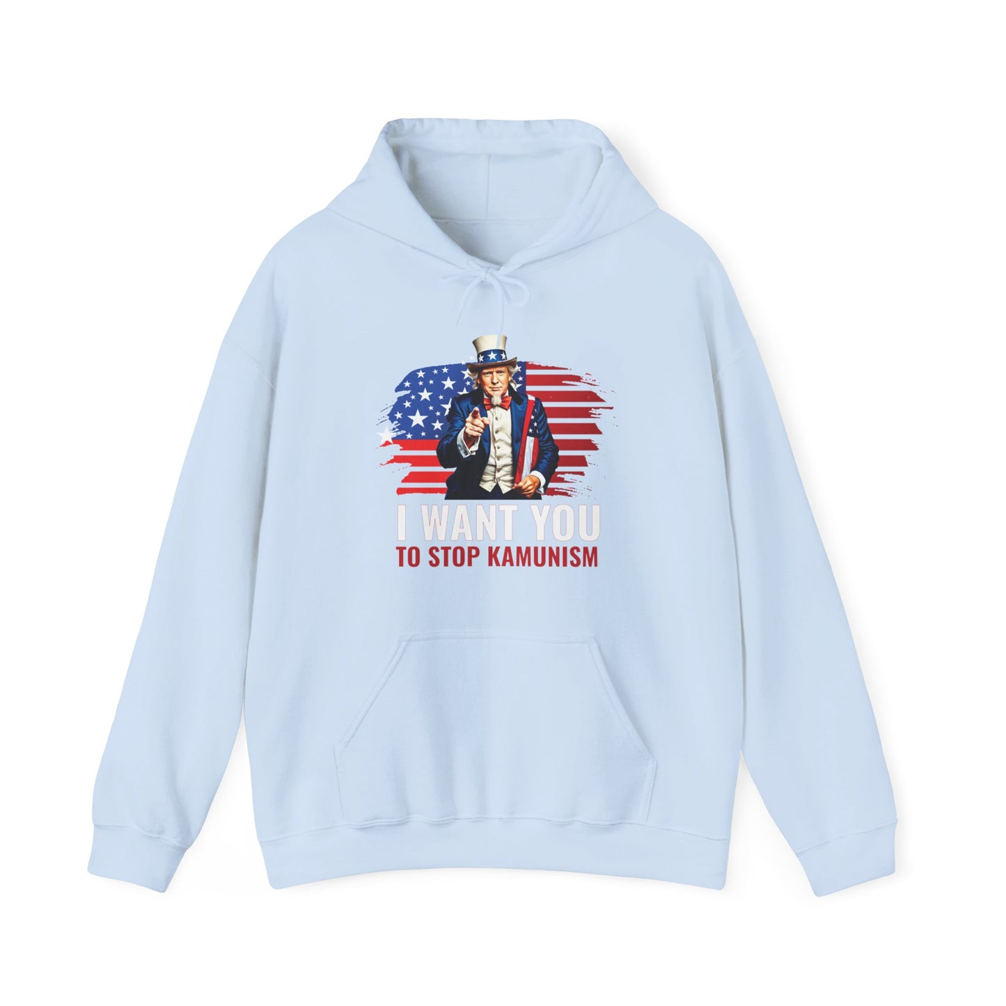 Uncle Trump "I Want You, To Stop Kamunism" Hoodie (Unisex) - Patriotic 2024 Election Apparel