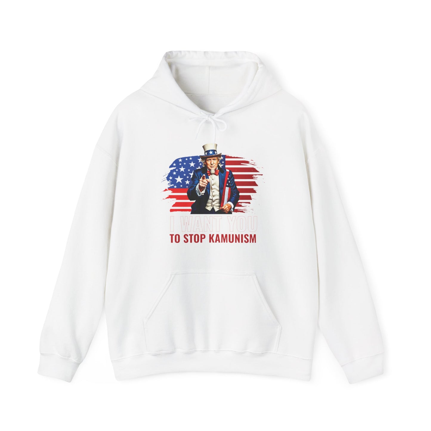 Uncle Trump "I Want You, To Stop Kamunism" Hoodie (Unisex) - Patriotic 2024 Election Apparel