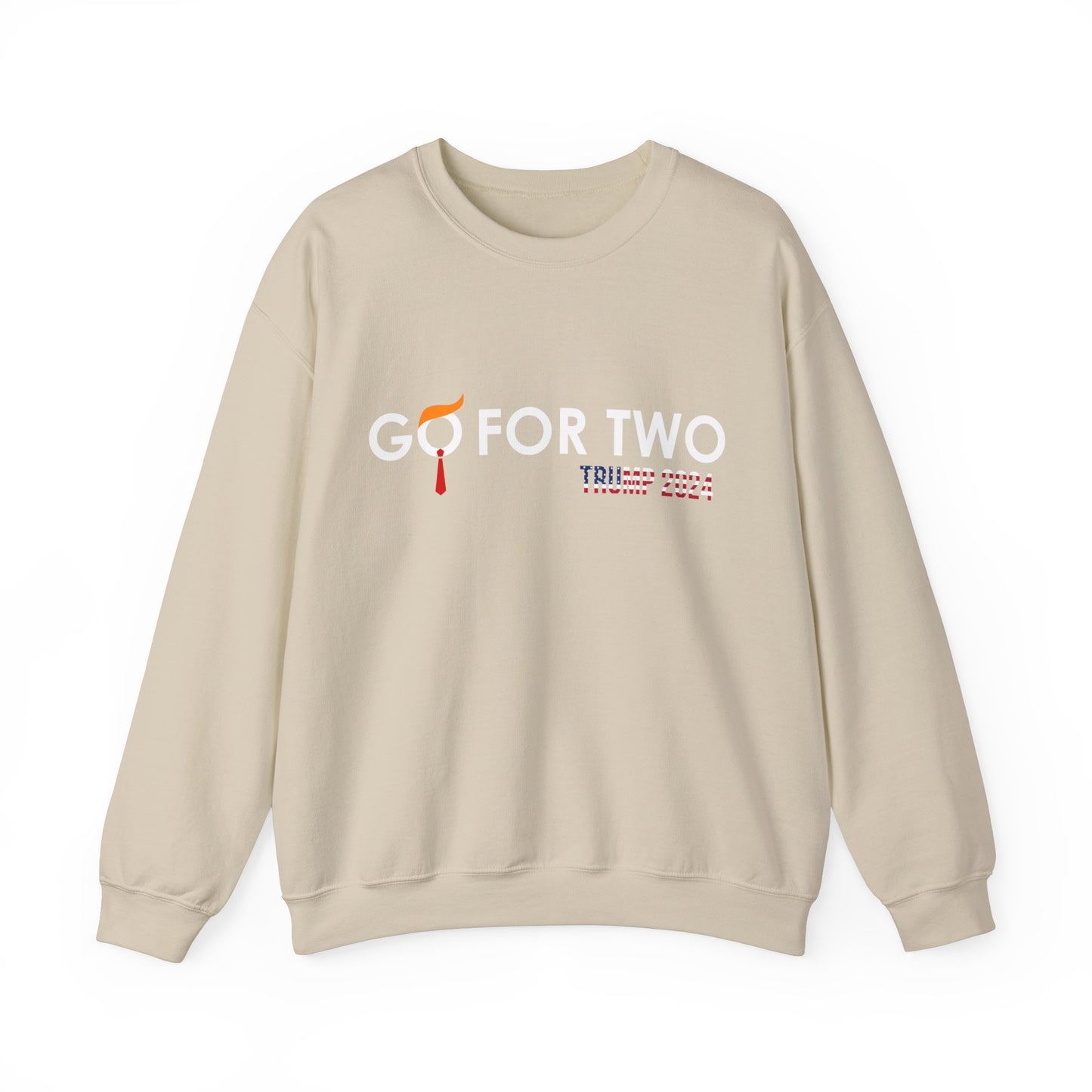 🔥 "GO FOR TWO" Trump 2024 Unisex Sweatshirt - Bold Political Statement 🧡👔🇺🇸