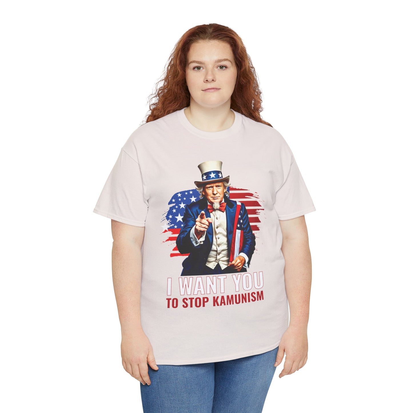 Uncle Trump "I Want You, To Stop Kamunism" T-Shirt (Unisex) - Patriotic 2024 Election Apparel