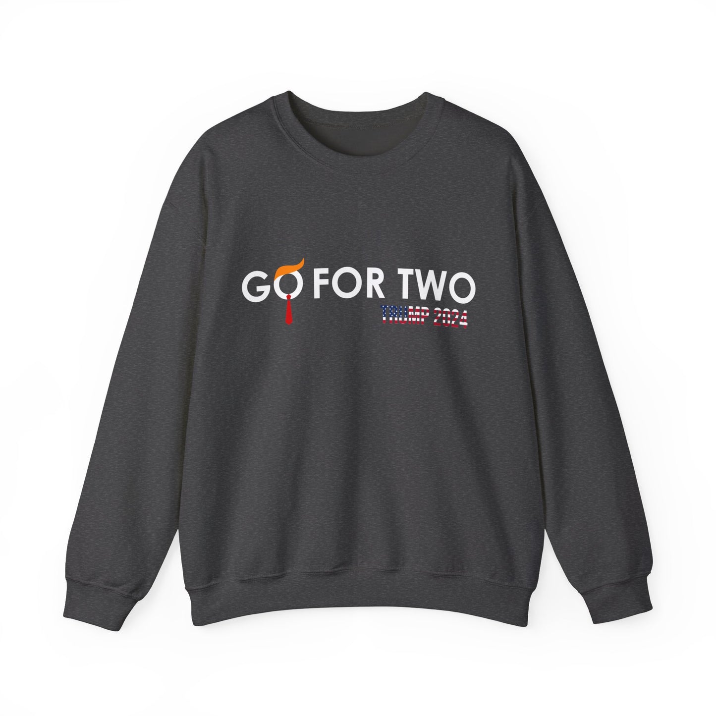 🔥 "GO FOR TWO" Trump 2024 Unisex Sweatshirt - Bold Political Statement 🧡👔🇺🇸