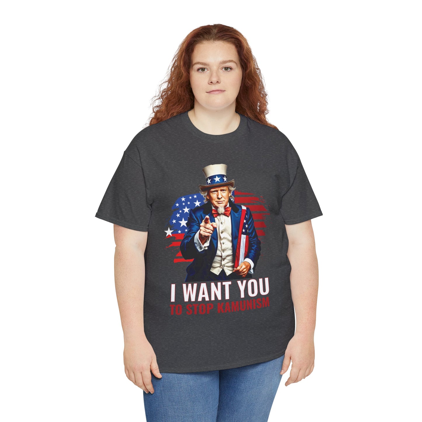 Uncle Trump "I Want You, To Stop Kamunism" T-Shirt (Unisex) - Patriotic 2024 Election Apparel