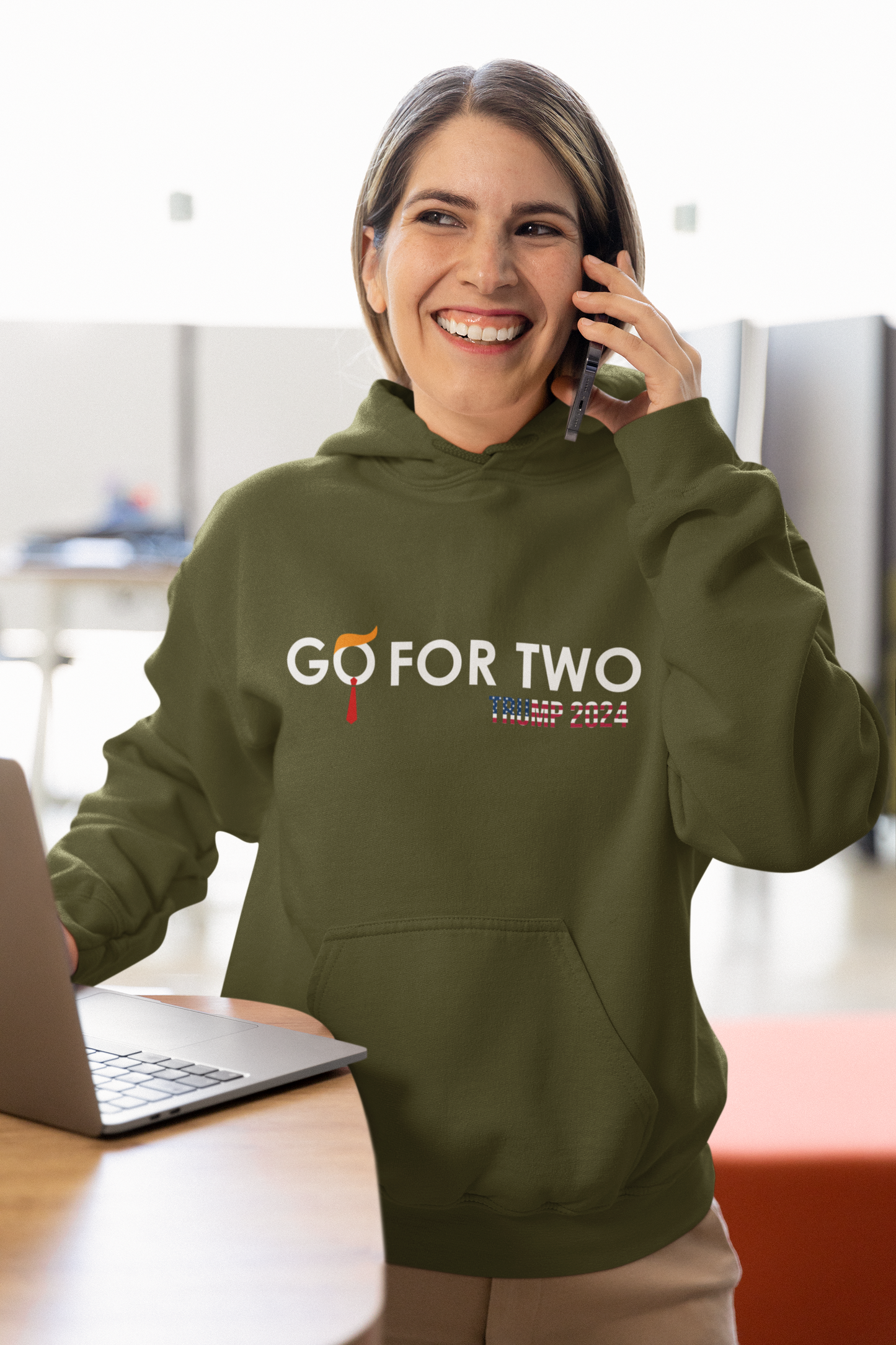 🔥 GO FOR TWO Hoodie (Unisex)- Trump 2024 Election Apparel