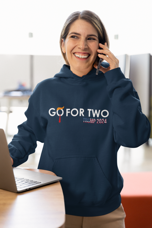 🔥 GO FOR TWO Hoodie (Unisex)- Trump 2024 Election Apparel