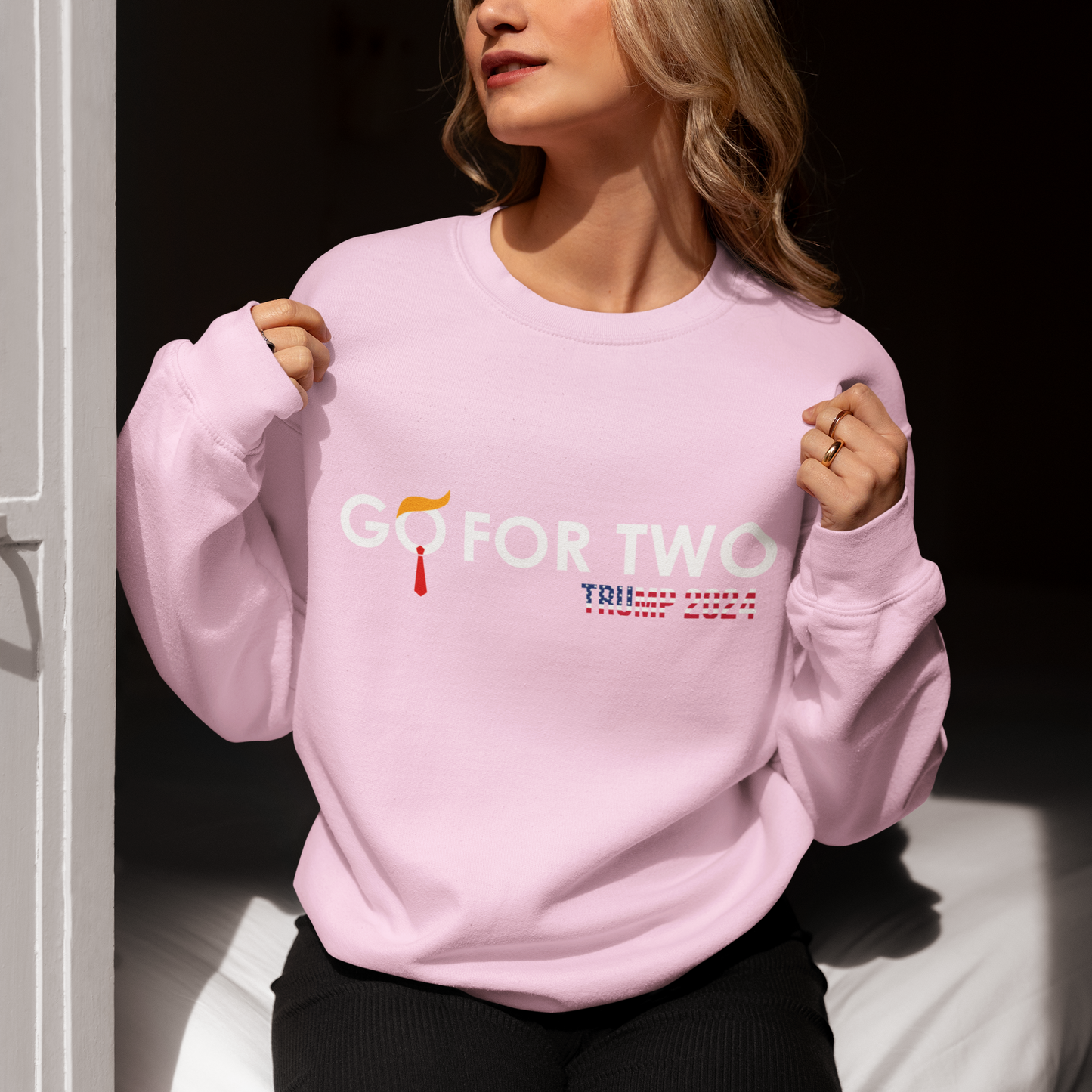 🔥 "GO FOR TWO" Trump 2024 Unisex Sweatshirt - Bold Political Statement 🧡👔🇺🇸