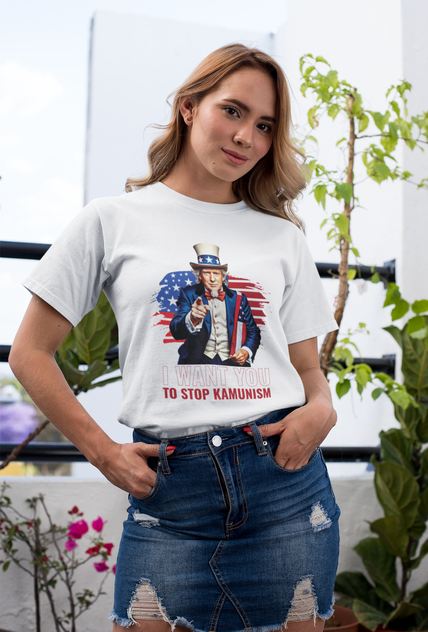 Uncle Trump "I Want You, To Stop Kamunism" T-Shirt (Unisex) - Patriotic 2024 Election Apparel